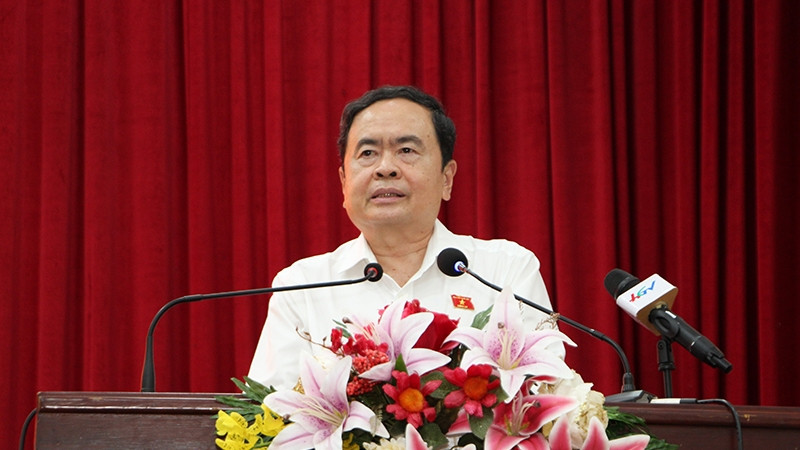 Phó Chủ tịch Thường trực Quốc hội Trần Thanh Mẫn phát biểu tại Hội nghị.