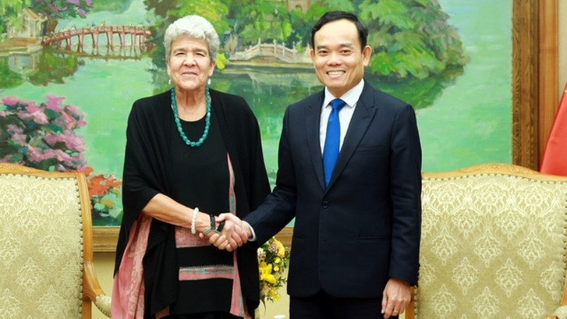 Phó Thủ tướng Trần Lưu Quang tiếp Thứ trưởng Bộ Thương mại phụ trách thương mại quốc tế Hoa Kỳ Marisa Lago. (Ảnh: VGP/Hải Minh)