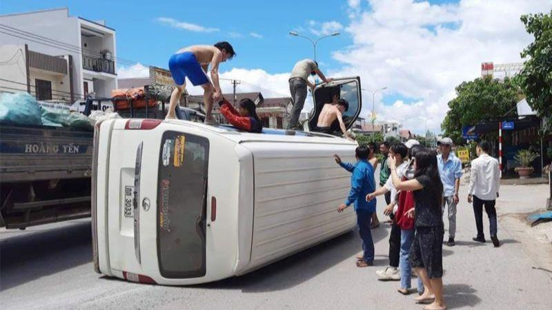 Hiện trường vụ tai nạn giao thông.