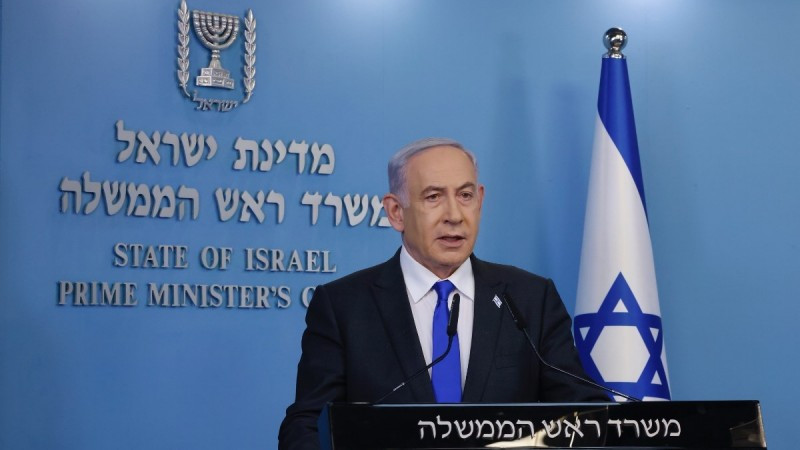 Thủ tướng Israel Benjamin Netanyahu phát biểu họp báo tại Jerusalem. (Ảnh: THX/TTXVN)