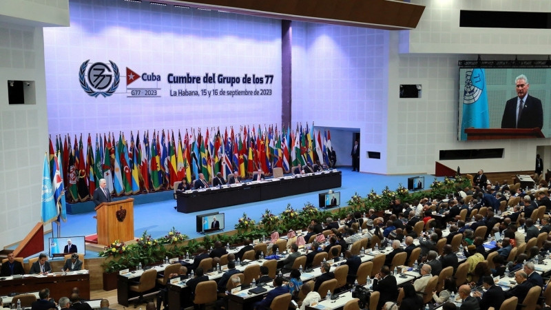 Các đại biểu tham dự Hội nghị Thượng đỉnh Nhóm G77 và Trung Quốc ở La Habana, Cuba, ngày 16/9/2023. (Ảnh: AFP/TTXVN)