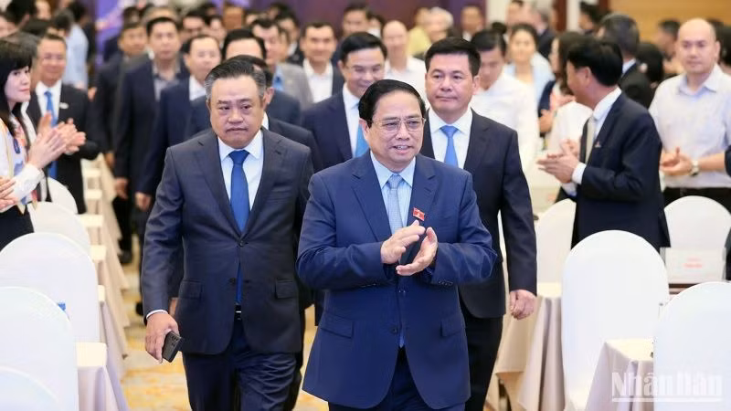 Thủ tướng Phạm Minh Chính đến dự Lễ ký kết và triển khai chuỗi dự án khí điện Lô B - Ô Môn.