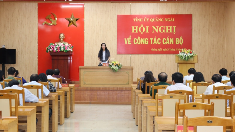 Bí thư Tỉnh ủy Quảng Ngãi Bùi Thị Quỳnh Vân chủ trì Hội nghị xem xét, kỷ luật đảng viên vi phạm. (Ảnh minh họa)