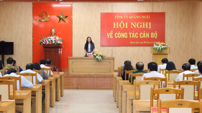 Bí thư Tỉnh ủy Quảng Ngãi Bùi Thị Quỳnh Vân chủ trì Hội nghị xem xét, kỷ luật đảng viên vi phạm. (Ảnh minh họa)