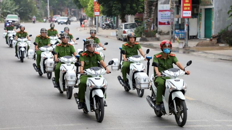 Các lực lượng tham gia diễu hành.
