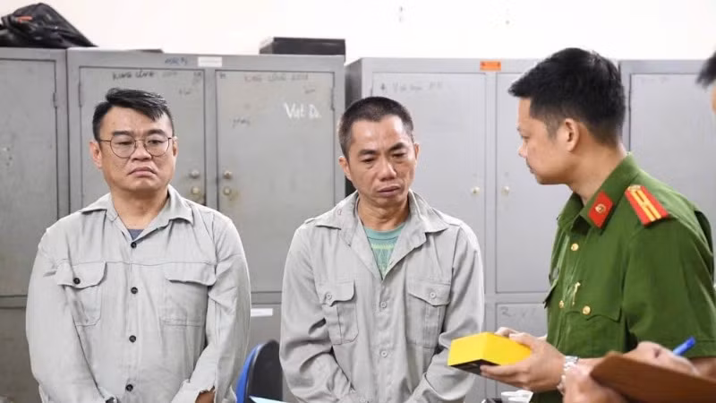 Hai đối tượng cầm đầu đường dây bị công an Phú Thọ bắt giữ.