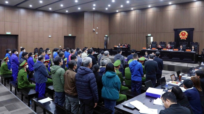 Toàn cảnh phiên xét xử sáng 3/1/2024. Ảnh: Phạm Kiên/TTXVN