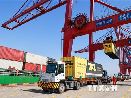 Cảng container ở Ninh Ba, tỉnh Chiết Giang, Trung Quốc ngày 30/1/2023. (Ảnh: THX/TTXVN)