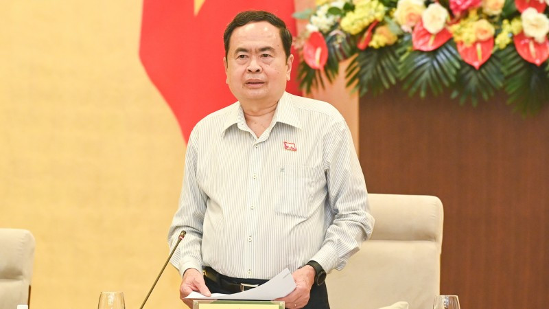 Chủ tịch Quốc hội Trần Thanh Mẫn phát biểu tại cuộc họp. (Ảnh Duy Linh)