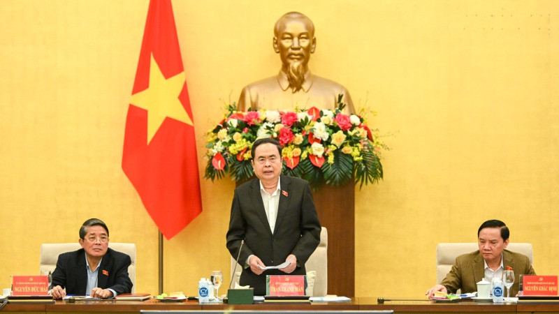 Chủ tịch Quốc hội Trần Thanh Mẫn phát biểu khai mạc cuộc họp. (Ảnh: Duy Linh)