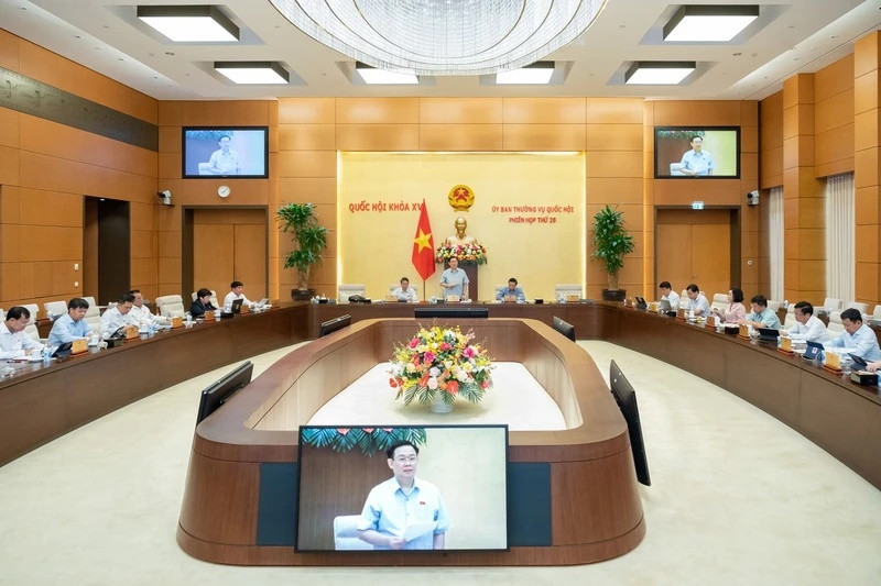 Một phiên họp của Ủy ban Thường vụ Quốc hội khóa XV. (Nguồn: quochoi.vn)