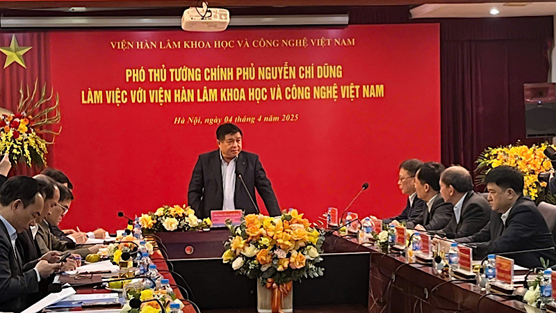 Phó Thủ tướng Chính phủ Nguyễn Chí Dũng phát biểu ý kiến tại buổi làm việc.