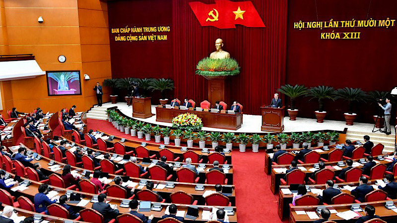 Hội nghị lần thứ 11 Ban Chấp hành Trung ương Đảng khóa XIII. (Ảnh: ĐĂNG KHOA)