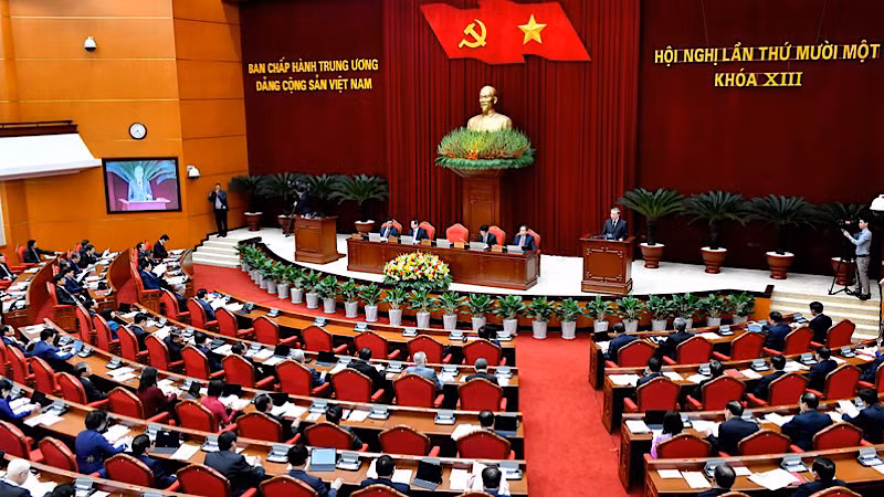 Hội nghị lần thứ 11 Ban Chấp hành Trung ương Đảng khóa XIII. (Ảnh: ĐĂNG KHOA)
