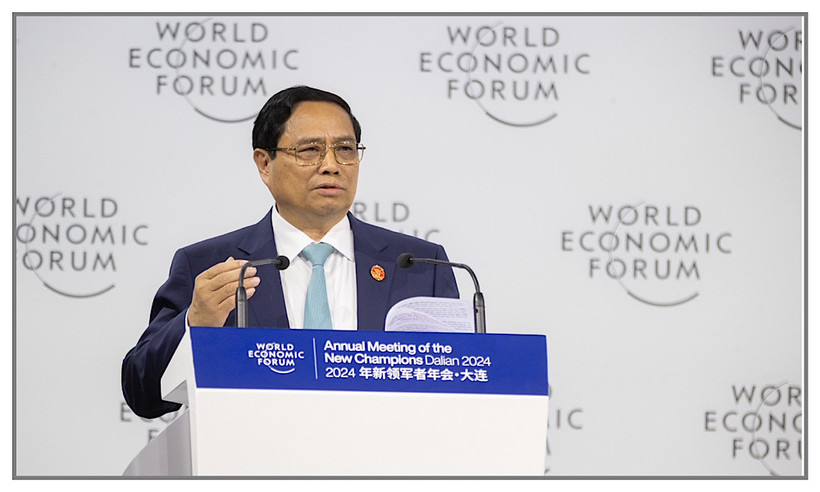 Thủ tướng Chính phủ Phạm Minh Chính phát biểu tại Phiên toàn thể. (Ảnh: WEF)