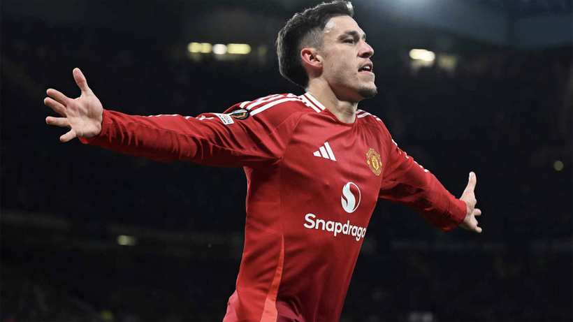 Manuel Ugarte mở tỷ số cho Manchester United. (Ảnh: MUFC)