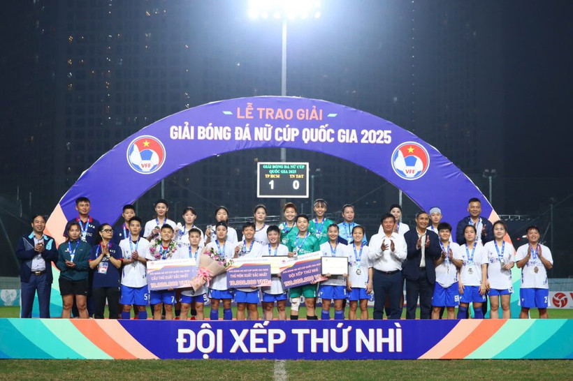 Câu lạc bộ Thái Nguyên T&T xếp thứ nhì tại Giải bóng đá nữ Cúp Quốc gia 2025. 