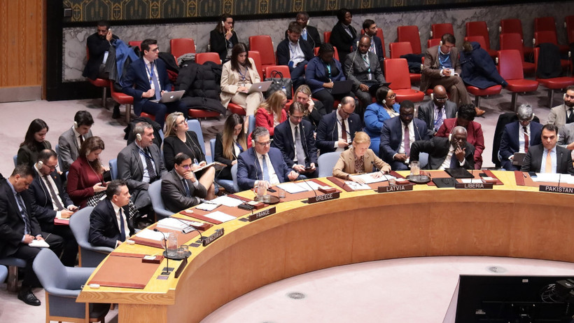 Phiên họp khẩn của Hội đồng Bảo an LHQ về Venezuela tại New York, Mỹ. (Ảnh: TTXVN)