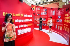 Không gian giới thiệu của Báo Nhân Dân tại triển lãm. (Ảnh: K.T)