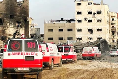 Xe cứu thương của WHO tại Gaza. Ảnh: WHO