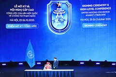 Tổng Thư ký Liên hợp quốc Antonio Guterres phát biểu tại Lễ mở ký Công ước Liên hợp quốc về chống tội phạm mạng, ngày 25/10/2025.