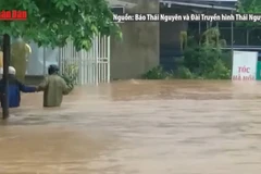 [Video] Nhiều tuyến đường ở TP Thái Nguyên chìm trong biển nước sau cơn mưa lớn