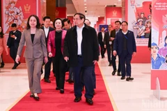 Thủ tướng Chính phủ Phạm Minh Chính đi kiểm tra công tác chuẩn bị Đại hội Thi đua yêu nước toàn quốc lần thứ XI. (Ảnh: TRẦN HẢI)