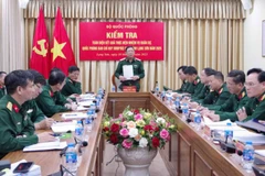 Thượng tướng Huỳnh Chiến Thắng, Ủy viên Trung ương Đảng, Phó Tổng Tham mưu trưởng Quân đội nhân dân Việt Nam phát biểu tại Ban Chỉ huy Bộ đội Biên phòng tỉnh Lạng Sơn.