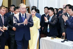 Tổng Bí thư Tô Lâm đến dự Hội nghị Kinh tế cấp cao Việt Nam-Anh. (Ảnh: Thống Nhất/TTXVN) 