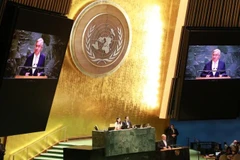 Tổng thư ký Liên hợp quốc Antonio Guterres phát biểu tại lễ khai mạc UNGA-80 tại trụ sở Liên hợp quốc ở New York, ngày 9/9/2025. (Ảnh: Xinhua)