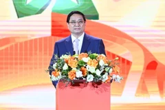 Thủ tướng Chính phủ Phạm Minh Chính phát biểu ý kiến tại Lễ bế mạc Hội chợ Mùa Thu lần thứ I năm 2025. (Ảnh: TRẦN HẢI)