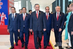 Tổng Bí thư Tô Lâm cùng các đồng chí lãnh đạo, nguyên lãnh đạo Đảng, Nhà nước dự Đại hội Đảng bộ Chính phủ lần thứ I, nhiệm kỳ 2025-2030. (Ảnh: DUY LINH-TRẦN HẢI)