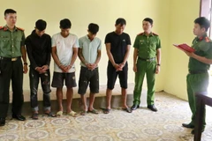 Các đối tượng bị Cơ quan Công an bắt giữ. (Ảnh: CÔNG AN NGHỆ AN)