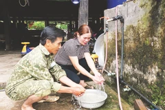 Công trình cấp nước sinh hoạt hệ tự chảy bảo đảm cung cấp nước sạch cho người dân xã Tùng Bá, huyện Vị Xuyên.