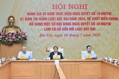 Thủ tướng Phạm Minh Chính chủ trì Hội nghị đánh giá 3 năm thực hiện Nghị quyết số 18-NQ/TW và 1 năm thi hành Luật Đất đai năm 2024.
