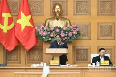 Thủ tướng Phạm Minh Chính phát biểu tại cuộc họp đánh giá tiến độ thực hiện "Chiến dịch Quang Trung".