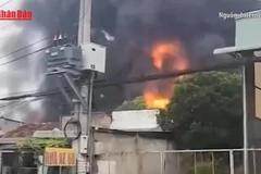 [Video] Cháy lớn ở xưởng sơn tại Thành phố Hồ Chí Minh
