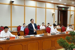 Thủ tướng Phạm Minh Chính phát biểu tại buổi làm việc với ban Ban Thường vụ Tỉnh An Giang.