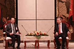 Tổng Bí thư Tô Lâm đã tiếp Chủ tịch Mặt trận Lào xây dựng đất nước Kikeo Khaykhamphithoune. (Ảnh: DUY TOÀN)