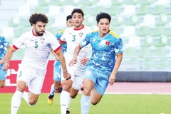 Đội tuyển U23 Việt Nam (áo xanh) thi đấu giao hữu với U23 Syria trước thềm AFC U23 Asian Cup 2026.