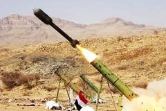 Một cuộc tấn công bằng rocket của Houthi nhằm vào Israel. Ảnh: GETTYIMAGES