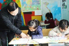 Giờ học tại điểm trường Coọc Mu.