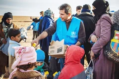 Một hoạt động viện trợ nhân đạo của LHQ tại Afghanistan. Ảnh: DOHA NEWS