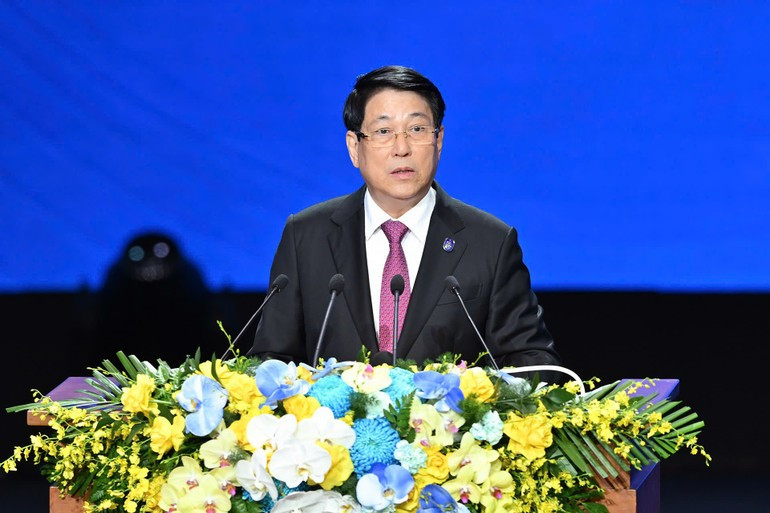Chủ tịch nước Lương Cường phát biểu tại Lễ mở ký Công ước của Liên hợp quốc về chống tội phạm mạng. (Ảnh: THỦY NGUYÊN) 2.jpg