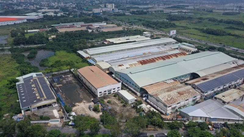 Khu công nghiệp Tân Phú Trung (huyện Củ Chi cũ) nhìn từ trên cao. (Ảnh minh họa, THẾ ANH)