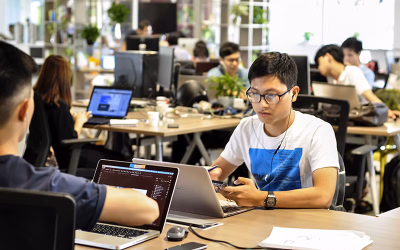Không gian sáng tạo khởi nghiệp BKH-Up-Co (Hà Nội). Ảnh: BKACAD