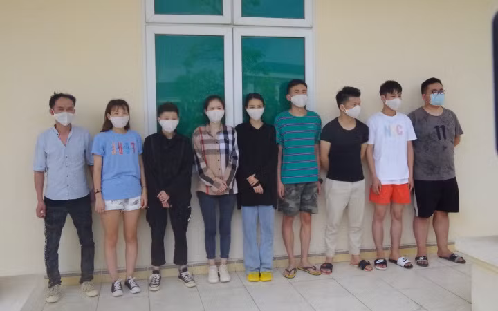 Các đối tượng người Trung Quốc nhập cảnh trái phép bị bắt giữ tại Đồn Biên phòng Chi Ma (Lộc Bình).