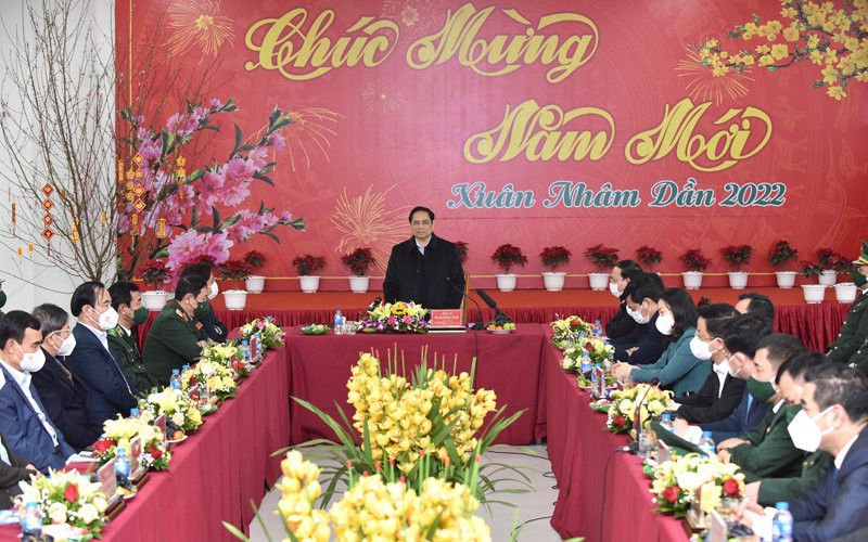 Thủ tướng Phạm Minh Chính thăm, chúc Tết cán bộ, chiến sĩ Đồn Biên phòng Cửa khẩu Quốc tế Móng Cái. Ảnh TRẦN HẢI Thủ tướng Phạm Minh Chính thăm, chúc Tết công nhân, người lao động ngành than -0