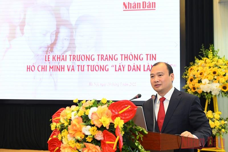 Đồng chí Lê Hải Bình phát biểu. (Ảnh: THÀNH ĐẠT) Khai trương Trang thông tin đặc biệt Hồ Chí Minh và tư tưởng “lấy dân làm gốc” -0