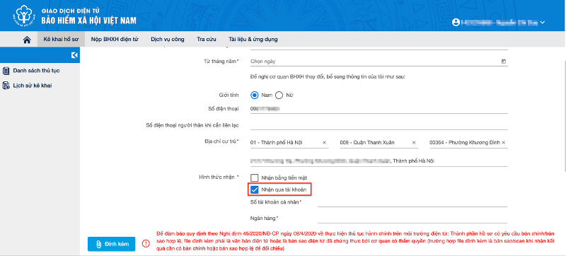 Cách đăng ký online để nhận lương hưu qua tài khoản ngân hàng cá nhân -0